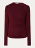 Jalisse top in wolblend met asymmetrische hals - Bordeauxrood
