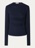 Jalisse top in wolblend met asymmetrische hals - Donkerblauw