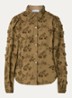 Lien blouse met bloemborduring - Mosgroen
