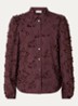 Lien blouse met bloemborduring - Bordeauxrood