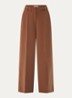 Nore high waist wide fit pantalon met steekzakken - Roodbruin