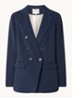 Perize double-breasted blazer met schoudervulling en stretch - Donkerblauw