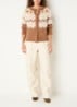 Quin high waist balloon fit broek van imitatieleer - Creme