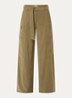 River high waist wide fit pantalon met ceintuur - Donkergroen