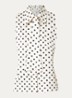 Saran blouse met stippenprint en strikkraag - Khaki