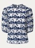 Shaila top met opengewerkt dessin en borduring - Donkerblauw