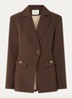 Toulon single-breasted blazer met schoudervulling - Bruin