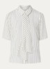 Veronne tuniek met sjaalkraag en streepprint - Beige