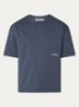 Box T-shirt met logo- en backprint - Blauwgrijs