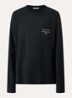 Longsleeve met borstzak en logo - Zwart