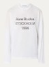 Longsleeve met logoprint en verwassen afwerking - Gebroken wit