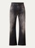 Loose fit jeans met gekleurde wassing - Antraciet