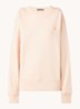 Oversized sweater met patch - Roze