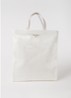 Shopper met leren details en lakfinish - Wit