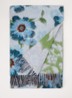 Sjaal in alpaca wolblend met bloemenprint 186 x 33 cm - Blauw