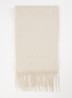 Sjaal van alpaca wolblend met logoborduring - Creme