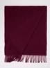 Sjaal van wol met franjes 200 x 45 cm - Bordeauxrood