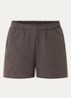 High waist wide fit korte joggingbroek met steekzakken - Bruin