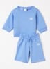 Set van sweater met korte joggingbroek 2-delig - Blauw