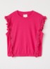 Rhode T-shirt met franjes - Donkerroze