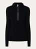 Balaclava trui met halve rits en capuchon - Zwart