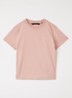 Diplopia T-shirt met logo- en backprint - Zalmroze