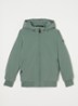 Gewatteerd bomberjack van softshell met capuchon - Lindegroen
