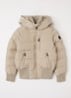 Gewatteerde bomberjack met capuchon - Beige