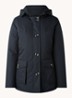 Gewatteerde jas met capuchon en visgraatdessin - Blauw