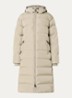 Grace longline puffer jas met afneembare capuchon - Taupe