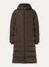 Grace longline puffer jas met afneembare capuchon - Donkerbruin