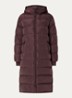 Grace longline puffer jas met afneembare capuchon - Chocoladebruin