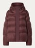 Kaia puffer jack met capuchon en logo - Roodbruin