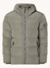 Morris puffer jack met logo en opbergbare capuchon - Grijs