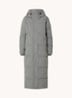 Nia longline puffer jas met ritszakken en capuchon - Grijs