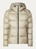 Puffer jack met capuchon en ritszakken - Beige