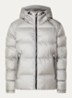 Puffer jack met capuchon en ritszakken - Lichtgrijs