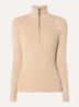 Ruby ribgebreide skipully met halve rits - Beige