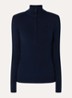 Ruby ribgebreide skipully met halve rits - Indigo