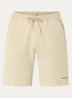 Straight fit korte joggingbroek van  katoen met logo - Beige