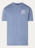 T-shirt met logo- en backprint - Staalblauw