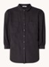 Dany blouse in linnenblend met borstzakken - Antraciet