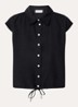 Flora blouse met kraag - Zwart