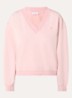 Gaia sweater met V-hals en logoborduring - Lichtroze