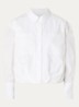 Jagger blouse met borstzakken en plooidetail - Wit