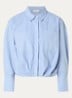 Jagger blouse met borstzakken en plooidetail - Lichtblauw