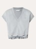 Ola sweater met V-hals en logoborduring - Grijsmele
