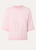Pepper grofgebreide pullover met opengewerkt dessin - Lichtroze
