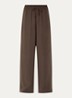 Sammy high waist wide fit broek met steekzakken - Chocoladebruin