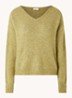 East fijngebreide pullover in alpaca wolblend - Mosgroen